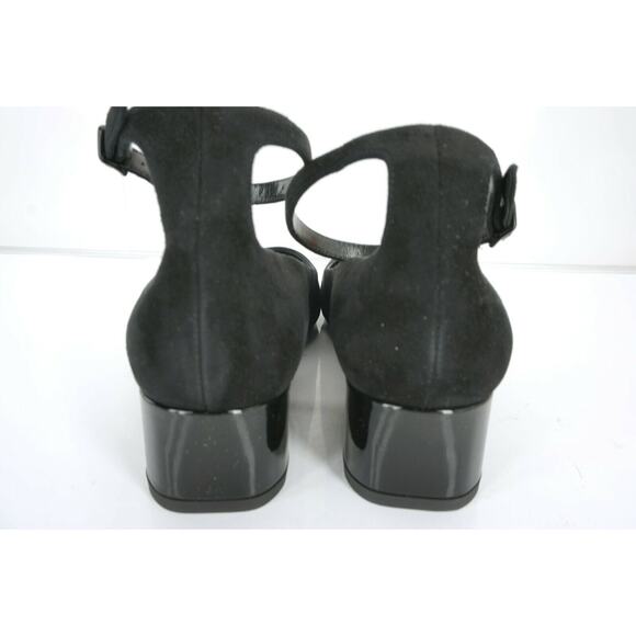 Saint Laurent Suede Babies Ankle Strap Block Heel Pump SZ 36 NIB YSL Logo $795 - Picture 4 of 11